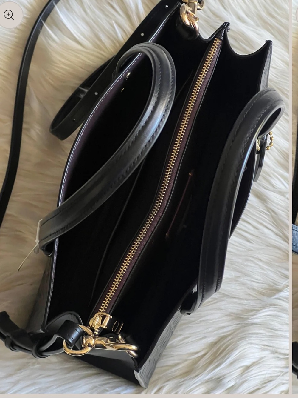 Coach Charlie Carryall 28 in Black Embossed Signature Leather - EUC - Picture 5 of 7